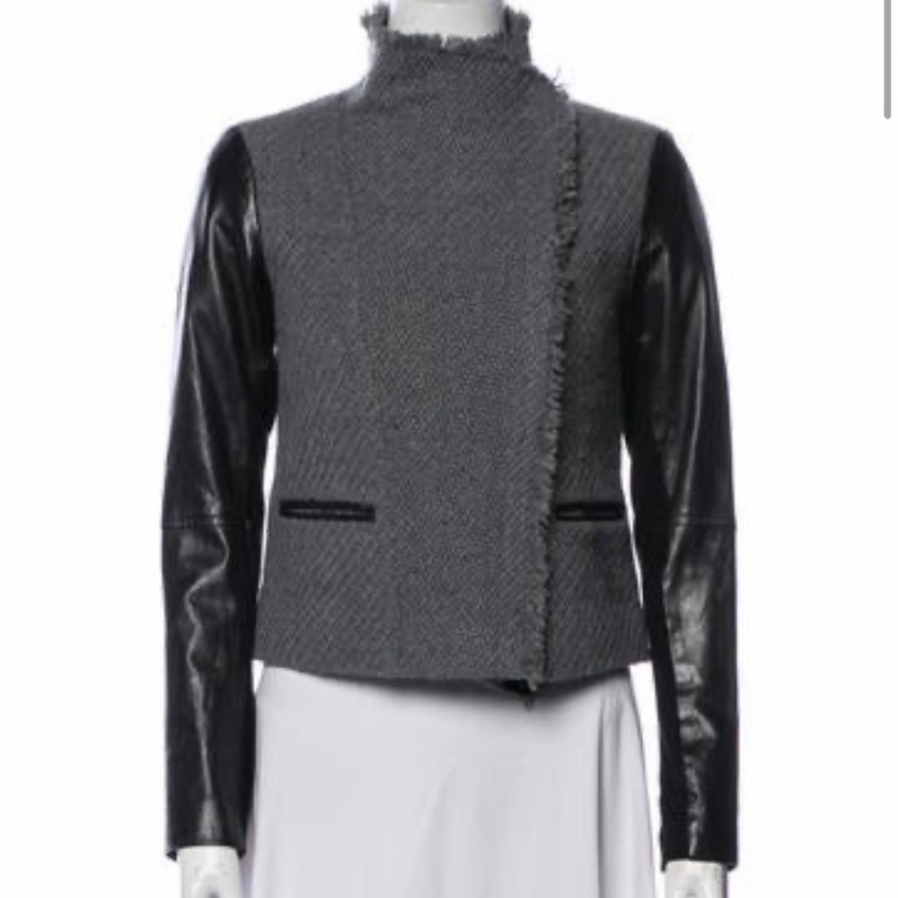 Vince wool and leather blend jacket, size extra small